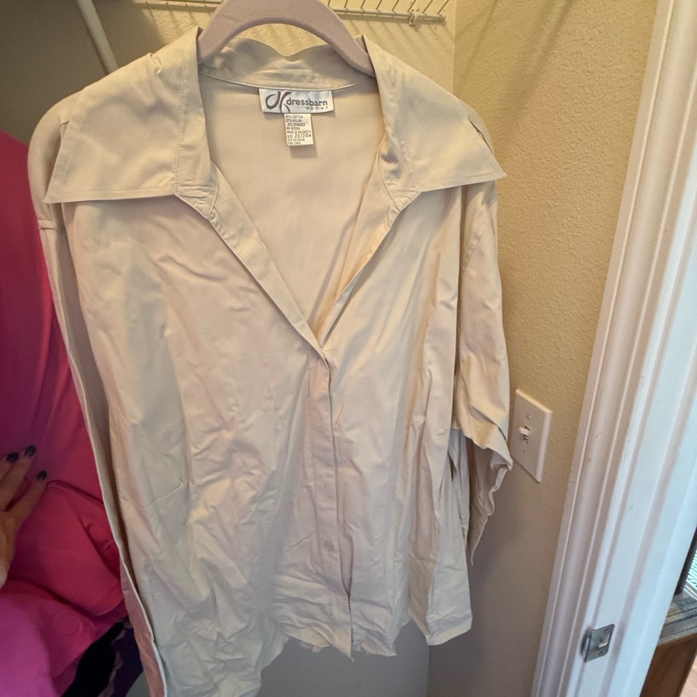 Dress Barn Cream Button Down Shirt